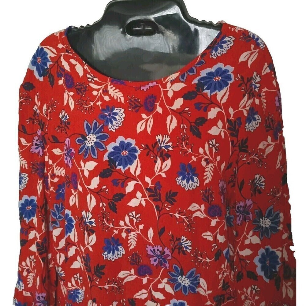 Donna Morgan Dress ASO Wendy Size 16 Red Poppy Comb Floral Print Bell Sleeve New - Picture 10 of 14